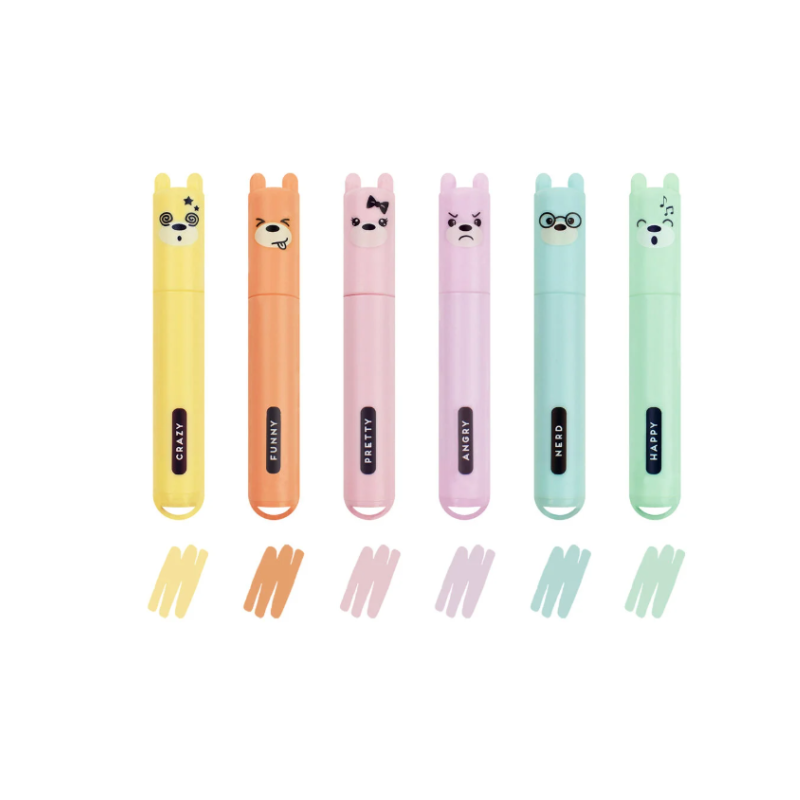 Legami-6-Mini-Sublinhadores-em-Tons-Pastel-Teddy's-Style