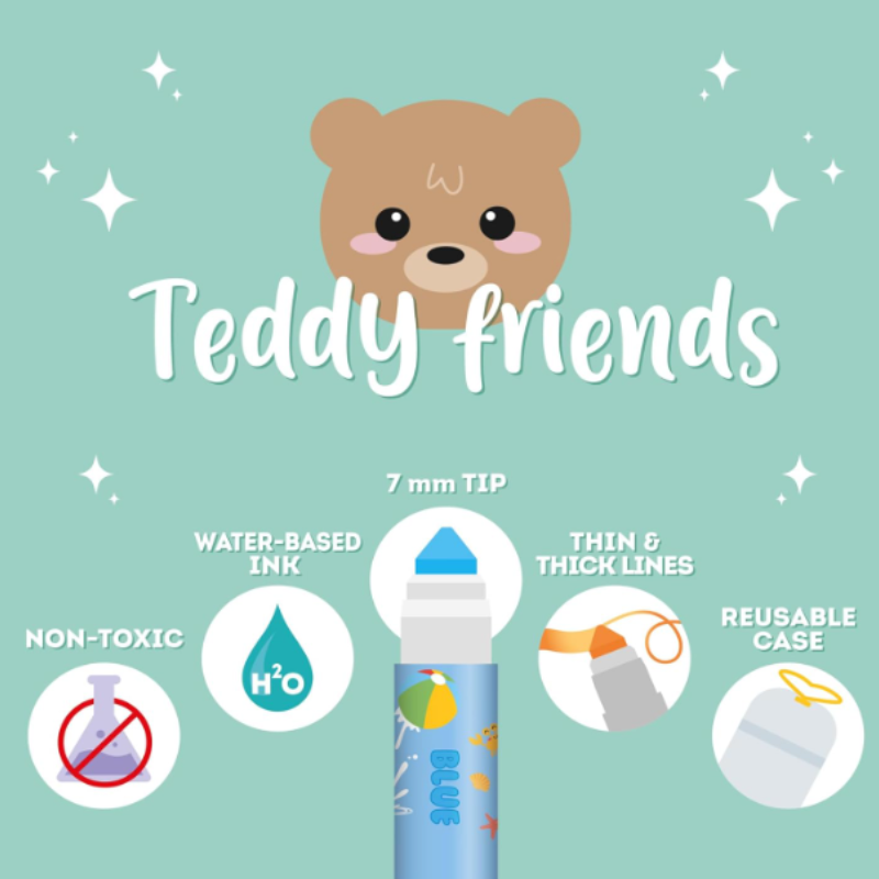 Legami-Caixa-12-Marcadores-Teddy-Friends