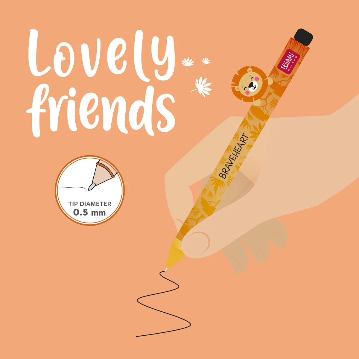 Legami_Caneta_Lovely_Friends_Leão