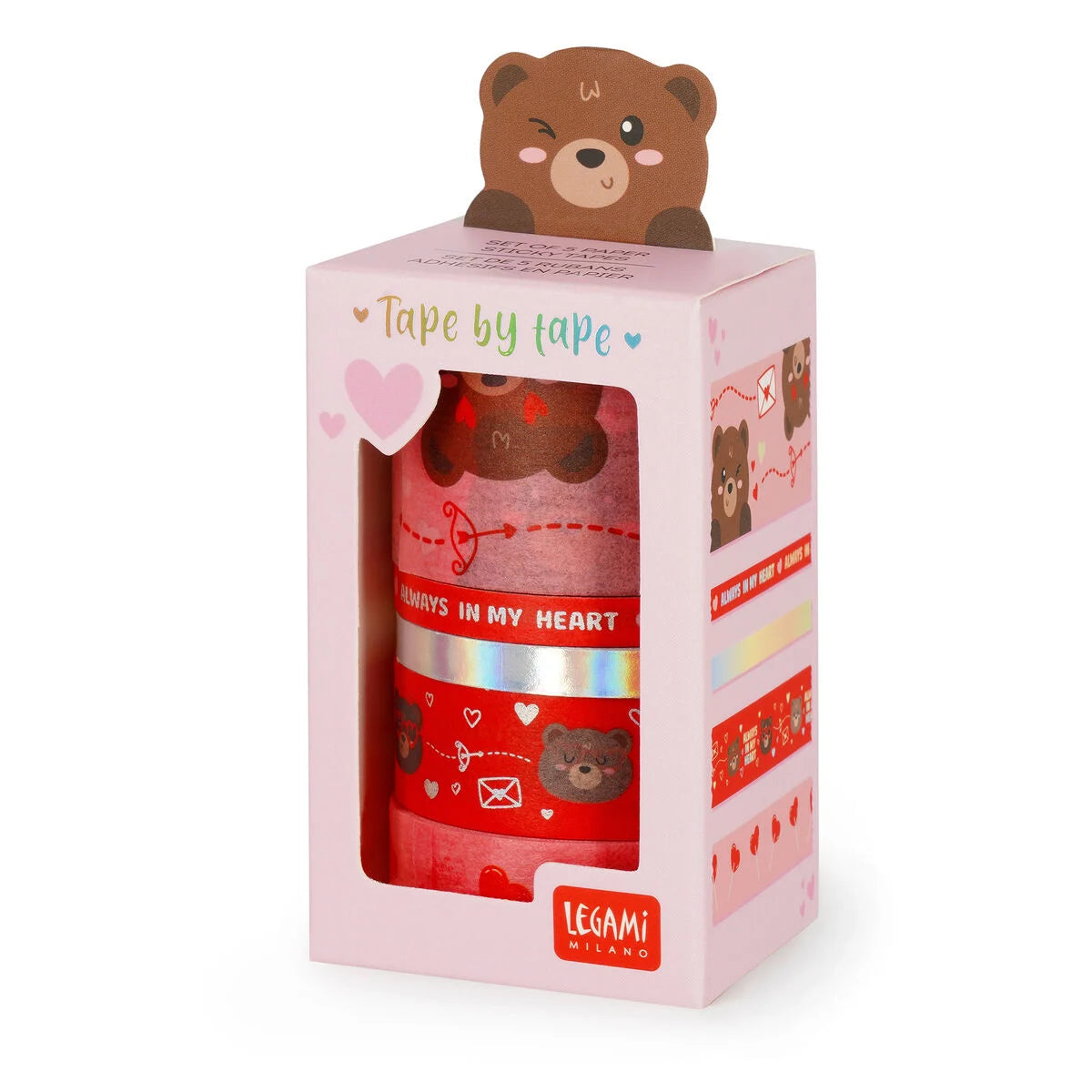 Legami_Conjunto_de_5_Fitas_Adesivas_Tape_by_Tape_Teddy_Bear